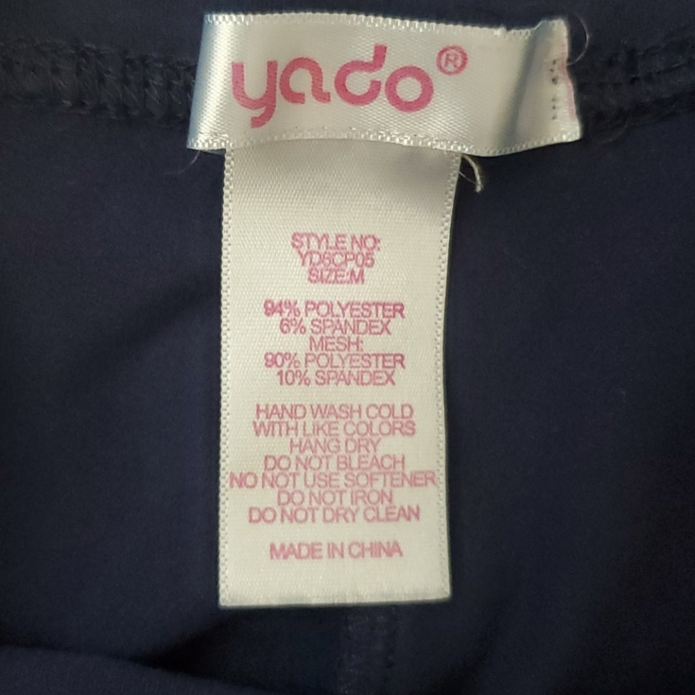 Navy Sheer Side Leg Capri Leggings - Picture 3 of 4